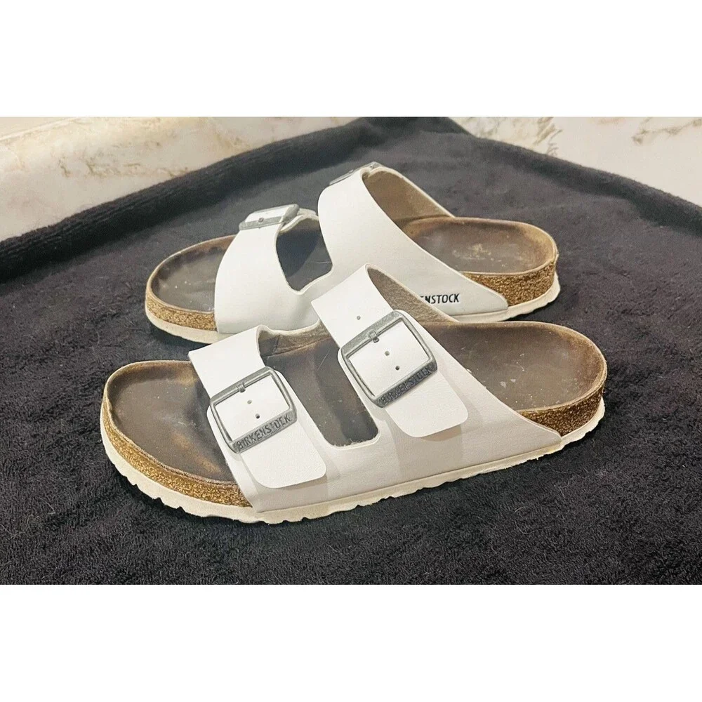 Birkenstock Arizona White Double Strap Sandals Women’s ESTIMATED Size 9 Narrow